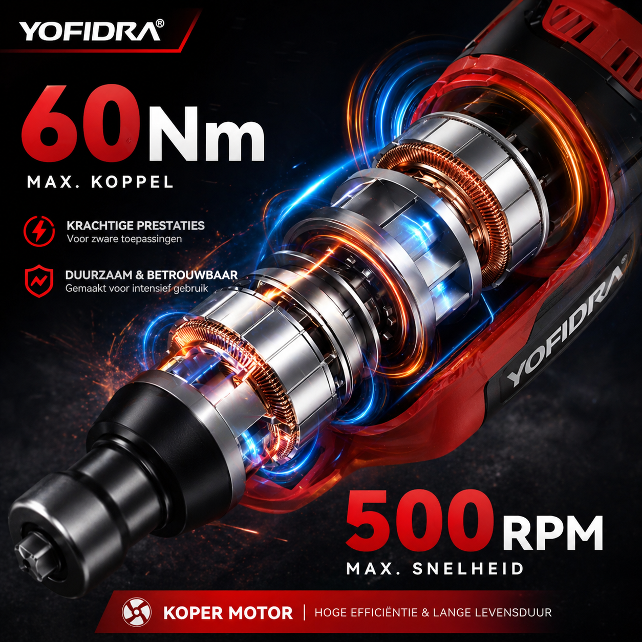 YOFIDRA ratelsleutel batterij indicator met LED laadstatus weergave
