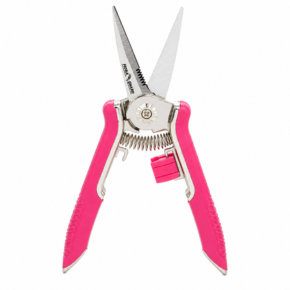 FLORA GUARD microtip snoeischaar van roestvrij staal met roze soft-grip handgreep voor precisie tuinwerk
